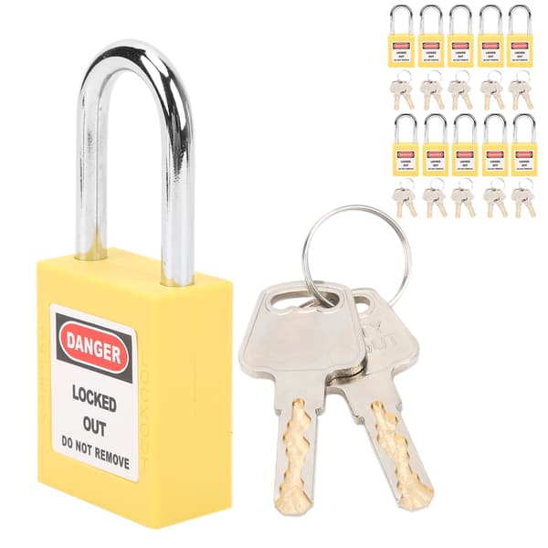 10 sæt 38 mm lockout-lås nylon industriel ingeniørisolering til kemisk kraft