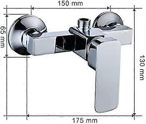 Modern krom väggmonterad duschkran med duschblandare för kallt och varmt vatten