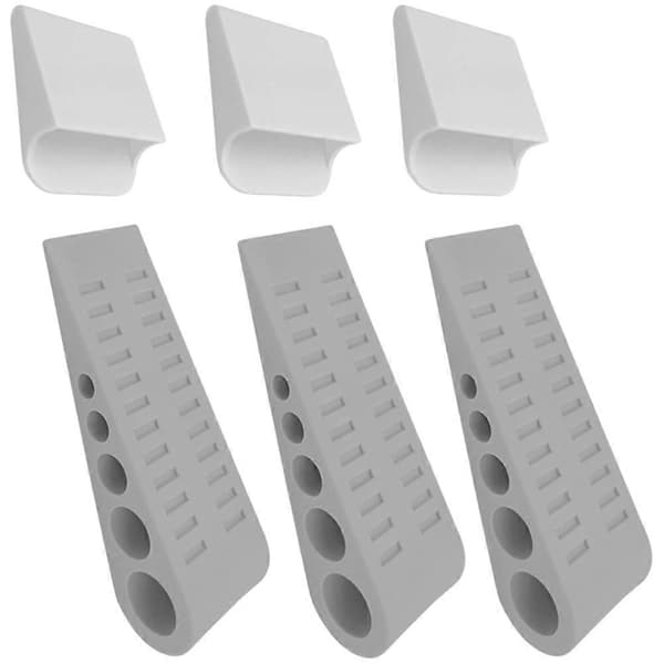 st. antikollisionsdørstop bærbare dørstoppere gulvbund dørstop Light Grey 12.40X4.00X3.00CM