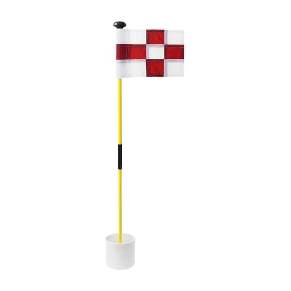 Baghave øvelse golfhul stang flag kop pind foldbar putting flagstang hvid White Red