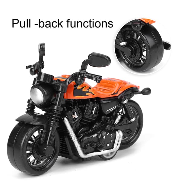 Alloy Motorcykel Legetøjsmodel Høj Simulation Børn Kid Træk Tilbage Køretøj Legetøj (Orange)
