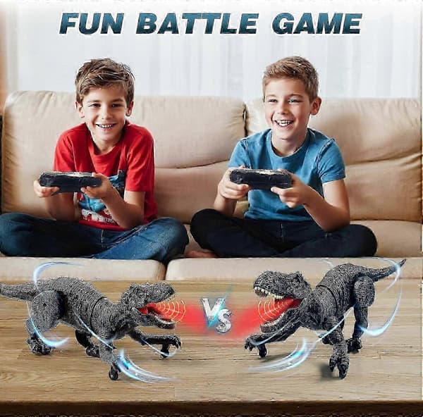 RC T-Rex Dinosaur Legetøj med Spray, Lys & Lyd - Perfekt Gave til Børn 3-12