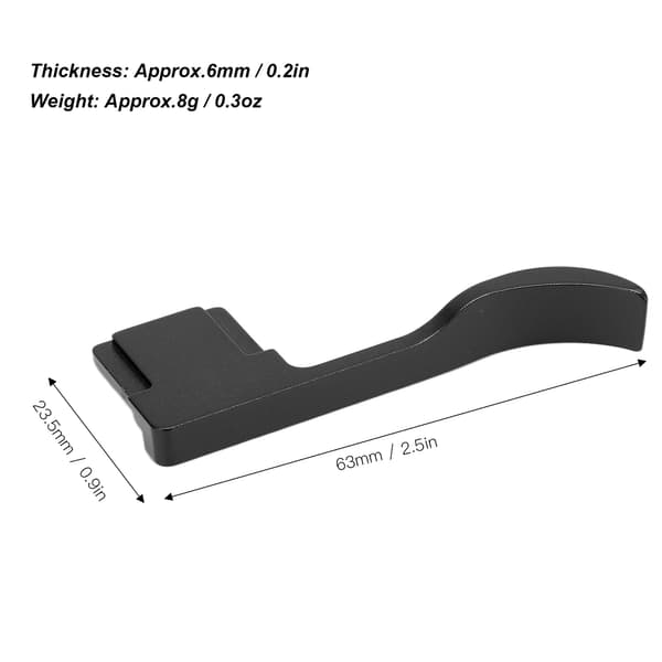 Opgraderet Sort Aluminium Legering Tommelfingergreb med Cold Shoe Mount til Sony A7C Kamera