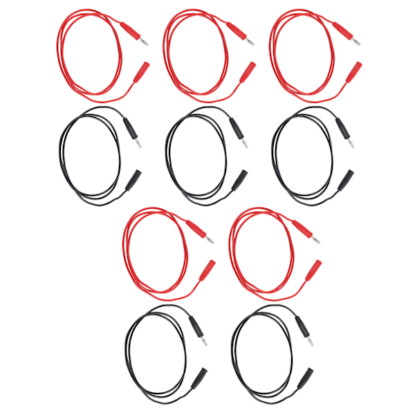 5 Set 4mm Banankontakt Testkabel Hane till Hona 0.75mm² Anslutningskabel Elektronisk Testkabel