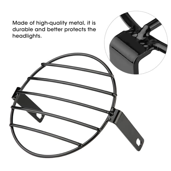 7 tommer Retro Metal Motorcykel Grill Side Mount Forlygte Dæksel