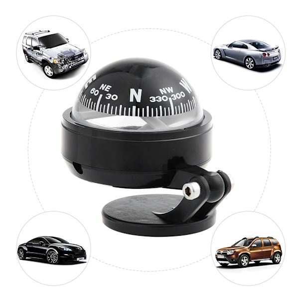 Dashboard Mount Navigationskompas Kugle til Bil Camping Vandring