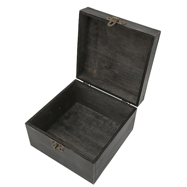 Retro Smyckeskrin Trä Elegant Halsband Armband Organizer Fodral med Lås Heminredning
