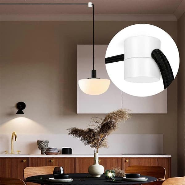 【03】3-pak loftkroge til loftophængte lamper, pendellampekrog til loftlampe, loftkroge White