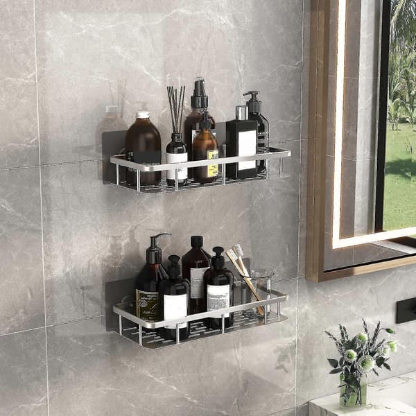 -mount Er Bath Er Caddy Hylla Stora H Rack Izer Bath Silver