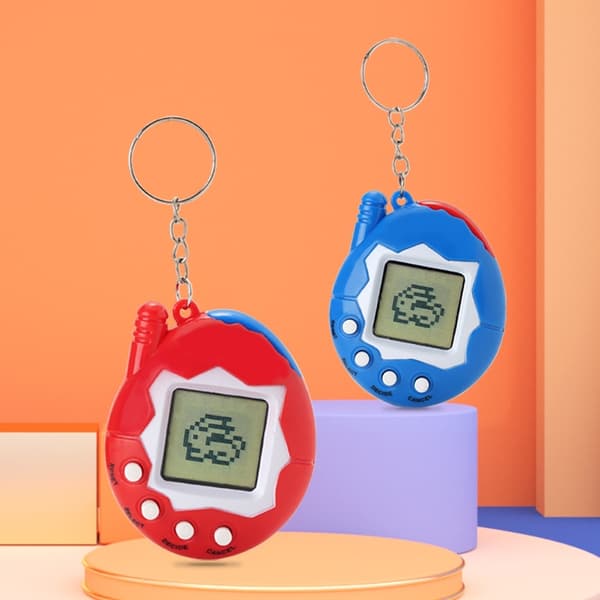 【03】2-pack Tamagotchi Virtuellt Husdjur Nyckelring - Retro LCD digitalt spel för barn, Mini elektronisk leksakspresent 2 pack random color