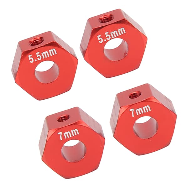RC hjulnav hex aluminiumlegering 12 mm diameter 5,5 mm 7 mm tykkelse tilbehørssæt