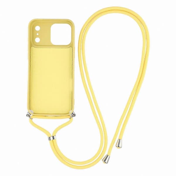 Mjukt TPU-telefonskal med fiberfoder och axelrem för 17 Pro-modeller Yellow