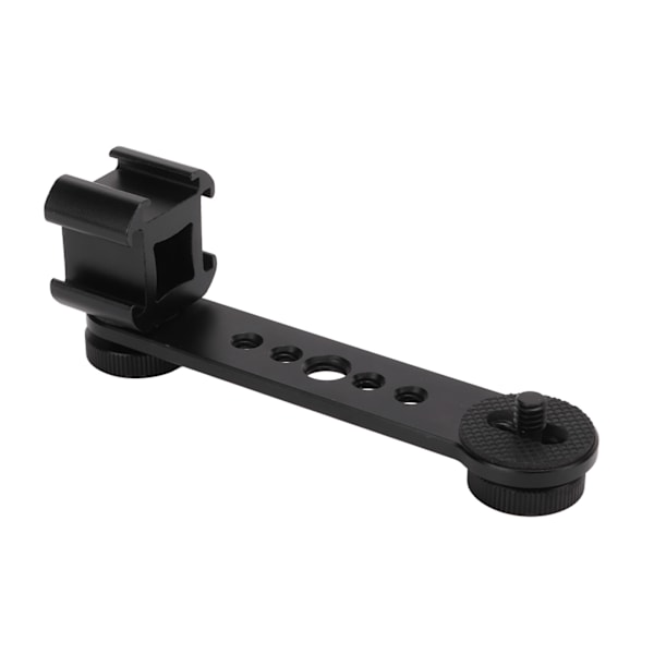 Trippel Cold Shoe Forlængerbeslag Aluminiumlegering Mikrofonstativ Monteringsadapter til Tripod Monopod Stabilisator Sort