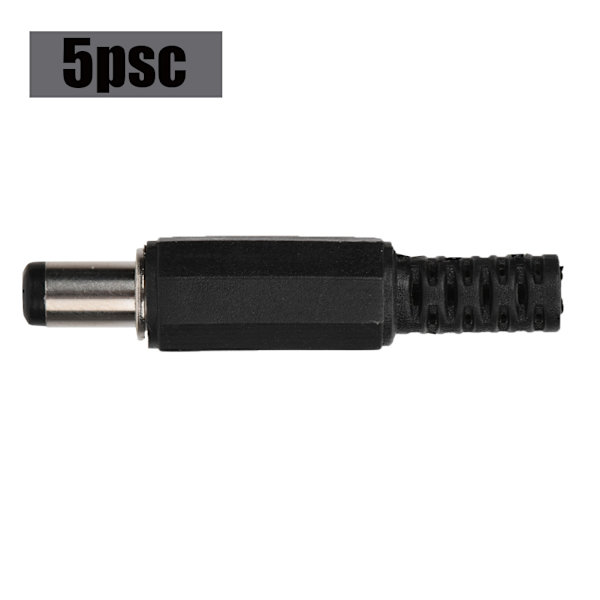 5 stk. 2,1 mm x 5,5 mm Han DC Strømstik Jack Koaksial Konnektor Adapter