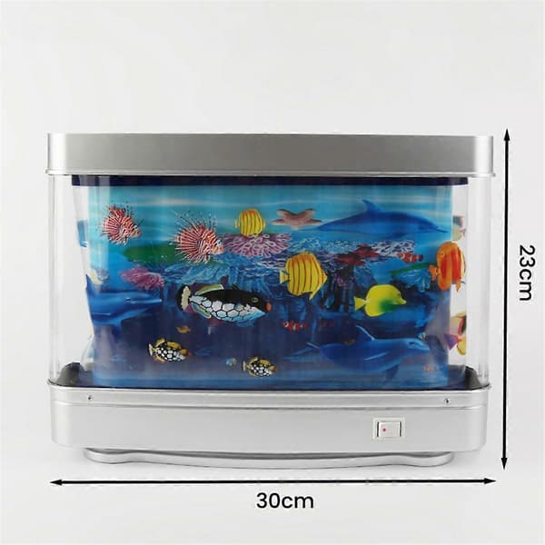 【03】Kunstig tropisk akvarielampe Akvarium Natlampe Virtuelt Ocean Dynamisk LED Bordlampe Værelse De As Shown
