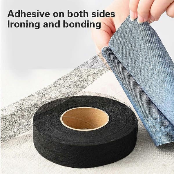 80 meter stryk-på-fålltejp bredd 20 mm 30 mm vävband tyg stryk-på-fålltejp för jeans gardiner byxor kläder vit Black 3cm wide