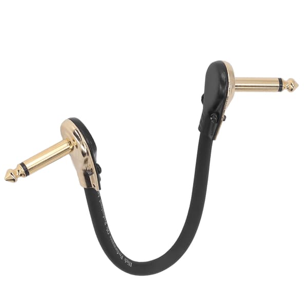 Gitarr Patch Kabel 15 cm Rätvinklig Brusreducering Anti-störning Platt Ände Effektpedal Kabel