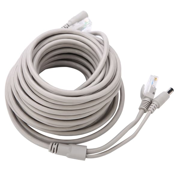 5M/10M/15M/20M RJ45+DC Ethernet CCTV-kabel för IP-kameror NVR-system 10Mbps100Mbps (15M)