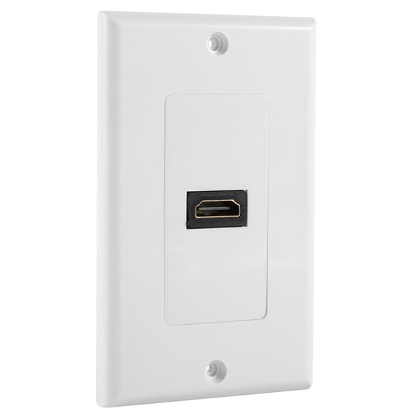 1 Port Guldpläterad HDMI med Ethernet Väggplatta Frontskydd för Hemma Bio DVD Vit
