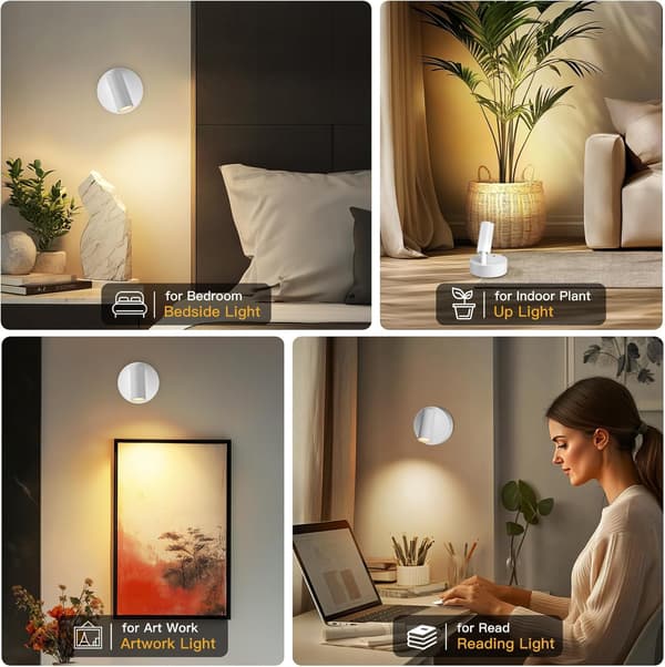 【03】Indendørs Spotlight, Genopladelig Indendørs Plantelys, Trådløst LED Accentlys med Timer og Lysdæmper, Batteridrevet Accentlys