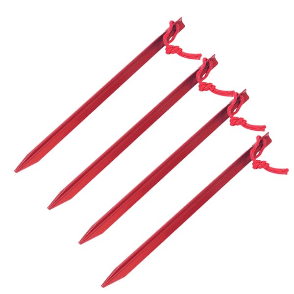 4 st 23 cm Lätta Campingtältpinnar i Aluminiumlegering, Förlängda, Ultralätta, Markspikar, Röda
