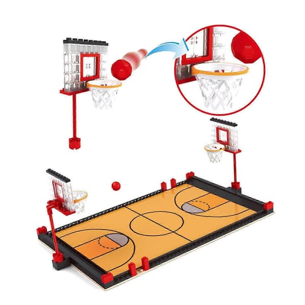 Barnleksaker Stort basketplanblockmontering Barnsportleksaker DIY-kompatibla stora basketplansportplanblock