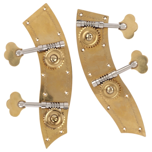 2 stk. basstemmeskruer, dobbelt metalstemmer, dobbelt maskinhoved, reservedel, åben gearknap, guld