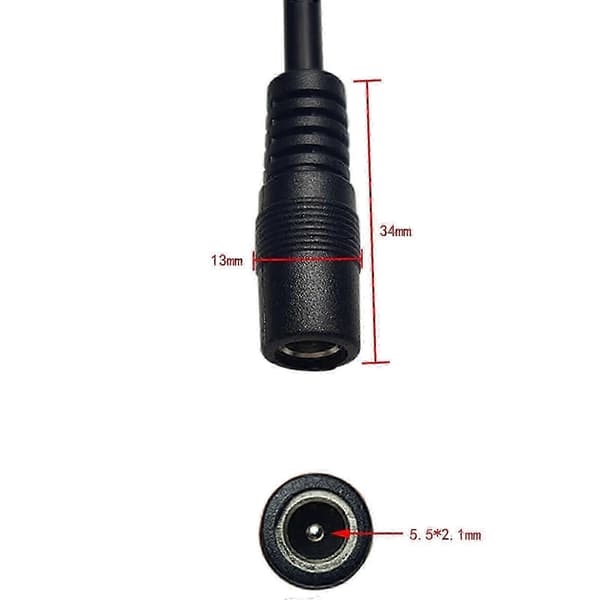 DC8020 han til 5.5x2.1mm hun strømkabel DC5521 til DC8020 strømkabel til solenergiomdannelse LED udendørsbelysning flerfarvet