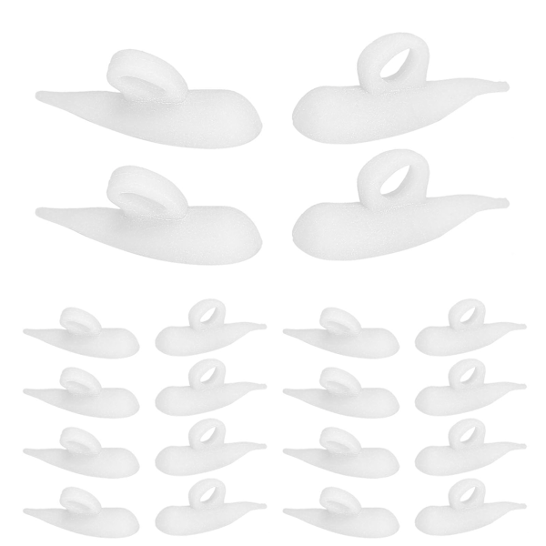 10 par Hammer Toe Cushions Pad SEBS Corrector Mellemtå Enkelt Hul til Voksne Hvid