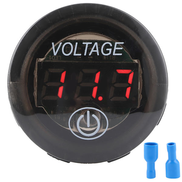 Universal LED DC Digital Voltmeter Spændingsmåler Bilbatterimåler 12‑24V M/ Touch Switch Rød