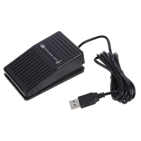 2X USB-fodpedalafbryder til tastaturfunktion til pc-computerspil PCsensor-fodpedal USB HID-pedal Black