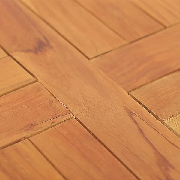 【03】vidaXL Table Top Solid Teak Round 2.5 cm 40 cm Brun Brun brown