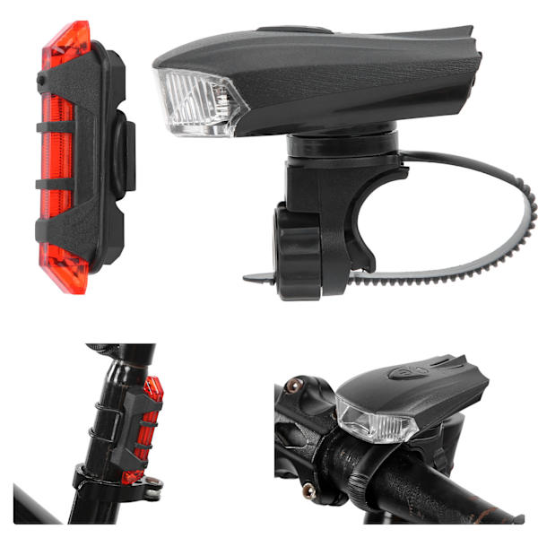 Cykellampor Fram & Bak USB Laddning Varnings Intelligent Sensor Ljus Cykling