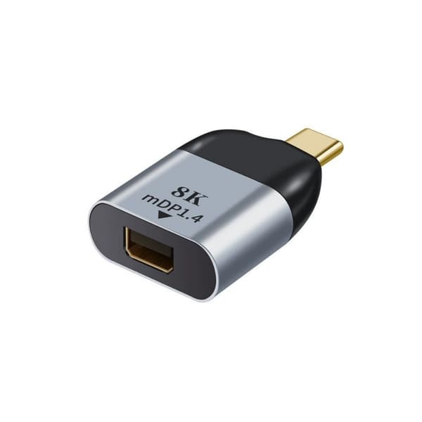 USB C till Mini DisplayPort-adapter 8K vid 60Hz Stöder 3D och HDCP 1.4 och 2.2 10cm Aluminium