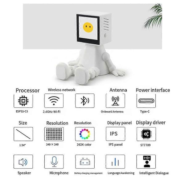 【03】AI Robot AI Skrivebords Smart Stemmeassistent Chatbot med Base Dialog Kontor Hjem Interaktiv AI Talende Enhed size