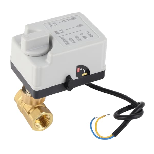 Motoriserad kulventil elektrisk 2-vägs normalt öppen manuell automatisk DN15 AC220V