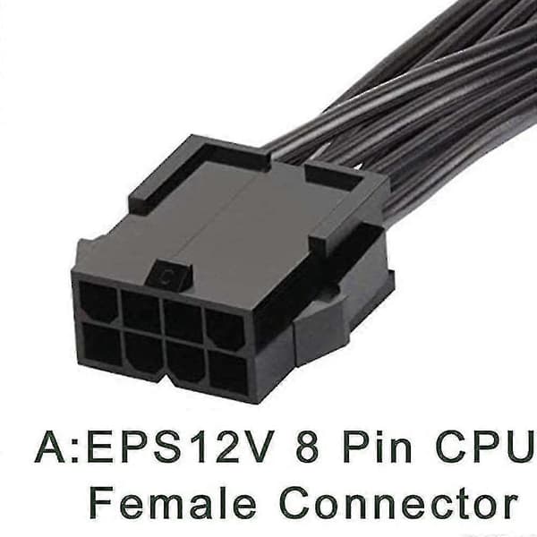 2 stk. CPU 8-benet hun til CPU 8-benet og ATX 4-benet han strøm, 20 cm