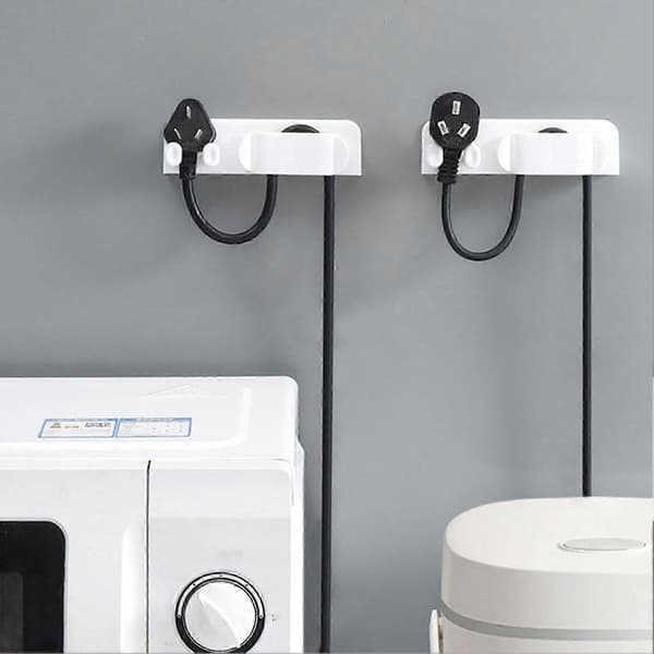 2 stk. telefonledningsvægorganisatorer 2-i-1 multifunktionelle holdere til USB-kabel strømkabel ledningsstik