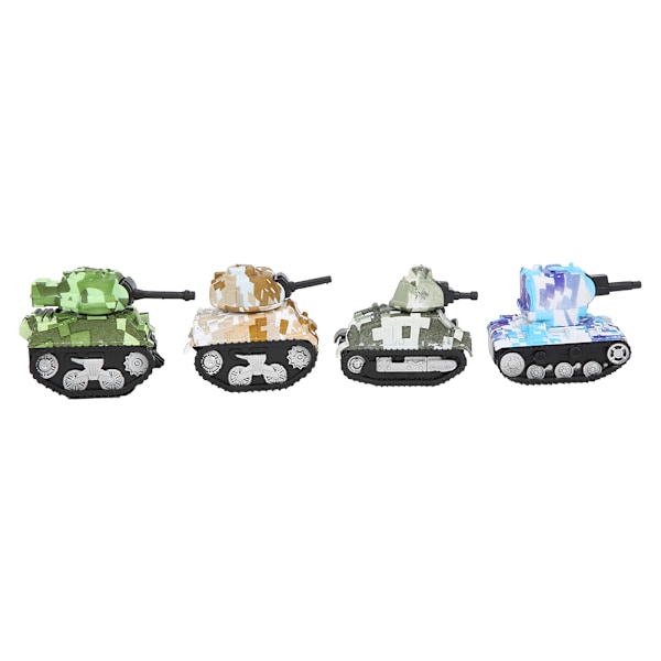 4 stk. Legering Tank Model Træk Tilbage Høj Simulation Tank Model Dekoration Legetøjsgave Camouflage Tank