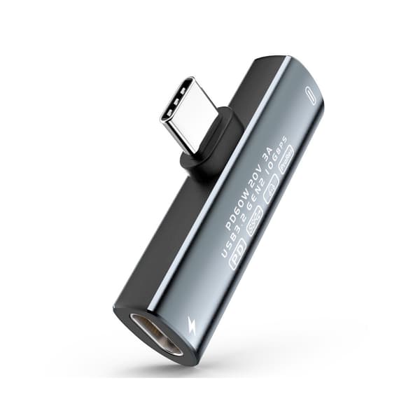 USB-C–USB-C-adapteri – 60 W pikalataus ja 10 Gbps tiedonsiirto