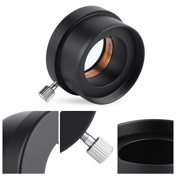 2\" til 1,25\" Teleskop Okular Mount Adapter Sort Metal Tilbehør Adapter