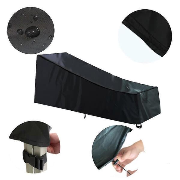 Schäslongöverdrag Oxford 210d Vattentätt Skyddsöverdrag för Vilstol Black 208x76x41x79cm