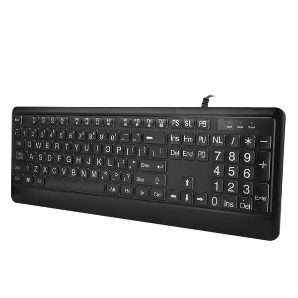 Ergonomisk USB Interface Multimedia LED Hvidt Baggrundsbelyst Tastatur til Ældre