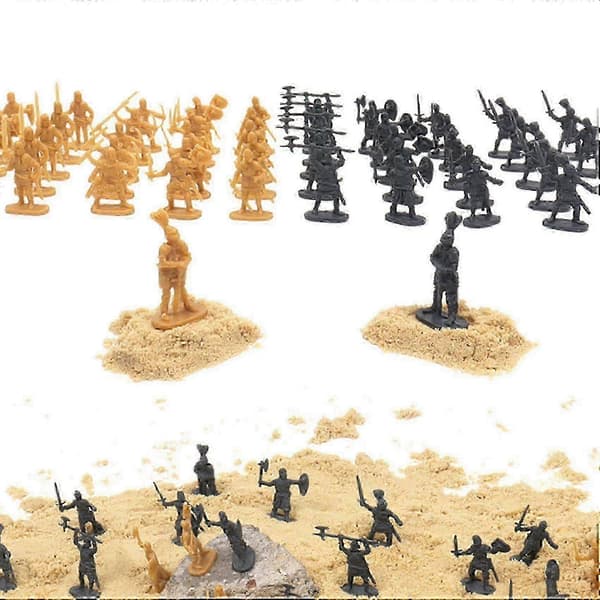 1:72 200/sæt Plastikfigurer Legetøjssoldater Sværdkæmper Action DIY Krigsscene Legetøj