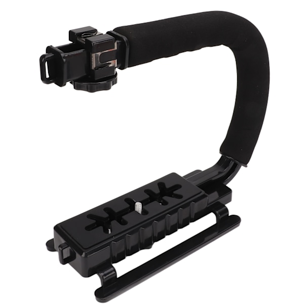 PULUZ U C Form Video Action Stabiliseringshandtag ABS Svamp Svart Handhållet Fotograferingstillbehör för Mikrolfilmer