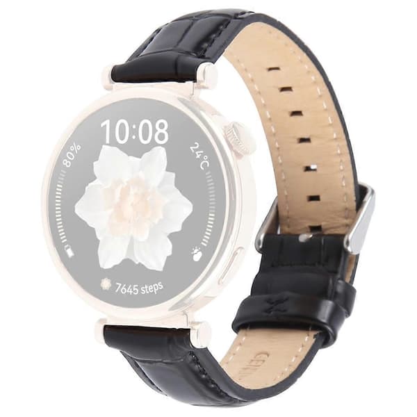 【03】Garmin Lily 2 Active Lily 2 -ranneke 14 mm:n pintanahkainen kellonranneke Black Bamboo Grain