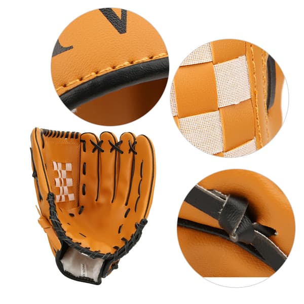 PVC Tyk Baseball Handske Træningskonkurrence Handsker til Voksne Børn (Brun 12,5 tommer)