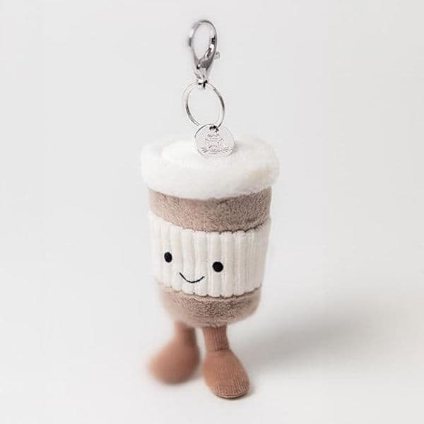 【03】Jellycat Fun To Go Kaffetaske Nøglering, Take Away-kaffe