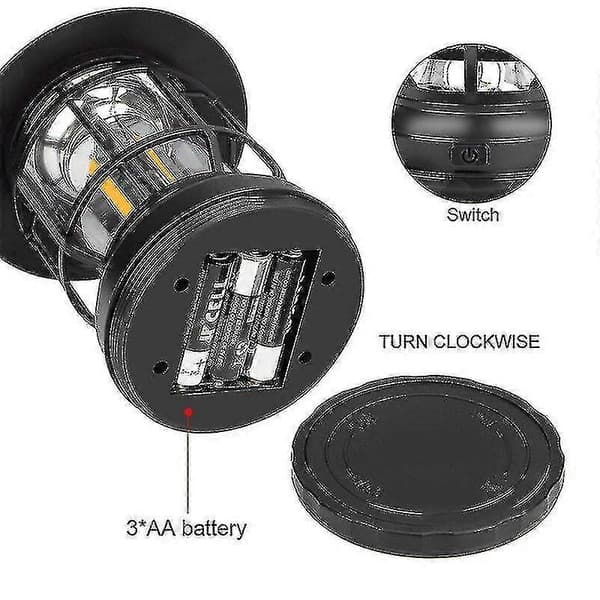 Bærbare retro campinglamper udendørs camping professionelle teltlamper black rechargeable