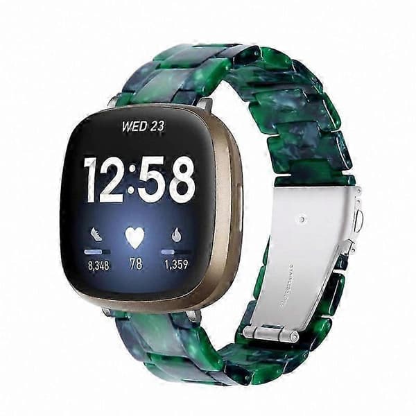 20 mm harpiksrem med spænde i rustfrit stål til Fitbit Versa 4/Sense 2 udskiftningsurrem Matte Blackish Green